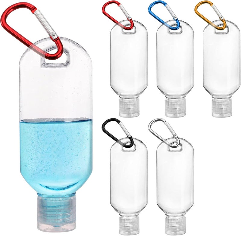 Kingrol 50 Plastic Travel Squeeze Bottles with Keychains, 2 oz Empty Hand Sanitizer Bottles, Portable Liquid Squeeze Containers for Toiletries, Cosmetics - Leak Proof, Refillable - Image 2